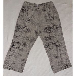 Chico’s Women's Linen Pants Sz 1.5 (8/10) Tribal Aztec Boho African Print